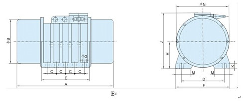 XUM振動電機外形及安裝尺寸 XUM振動電機外形及安裝尺寸